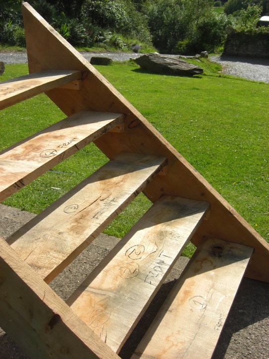 Oak treads and larch stringers