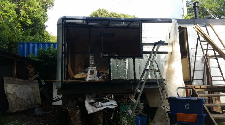 The pull-out extension, mid re-build.