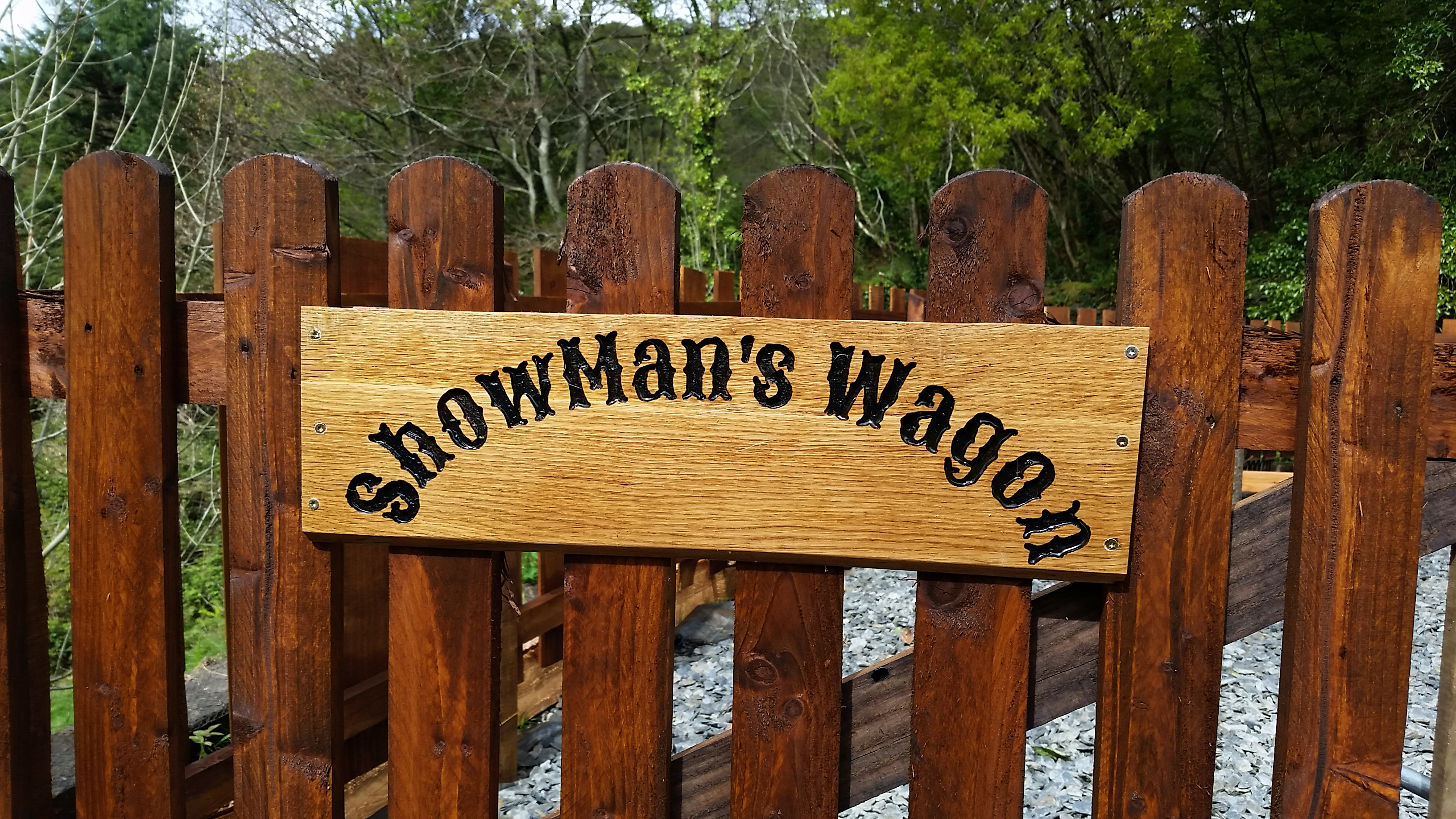 The sign on the gate