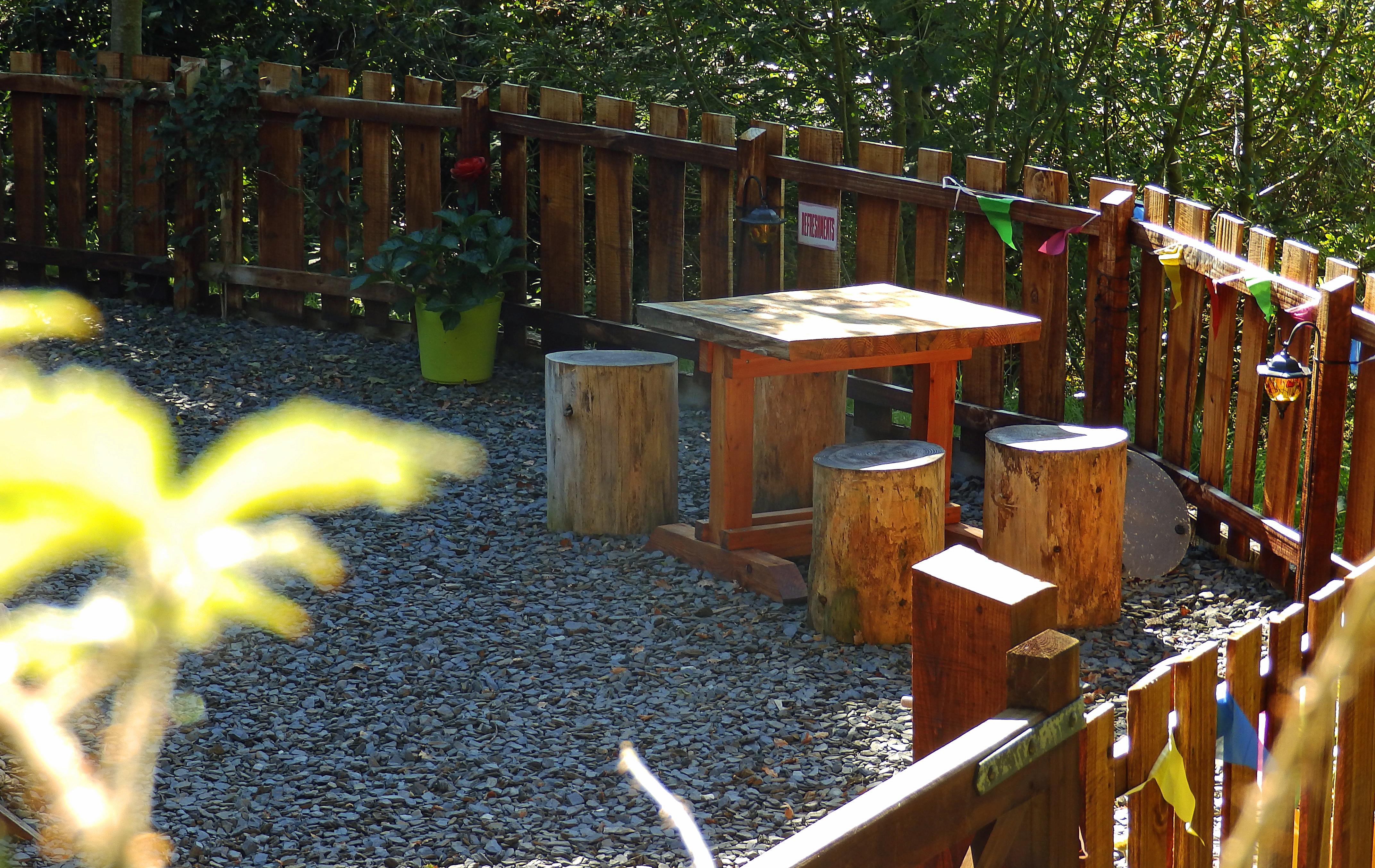 Seating in the Wagon's yard